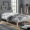 Home Platform Small Double Metal Bed Frame - White