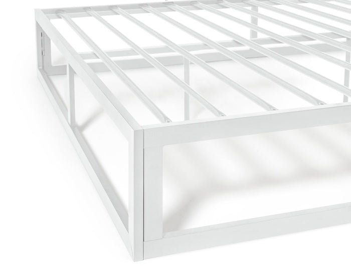 Home Platform Small Double Metal Bed Frame - White