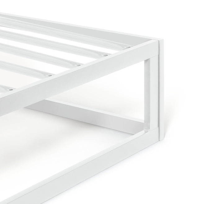 Home Platform Small Double Metal Bed Frame - White
