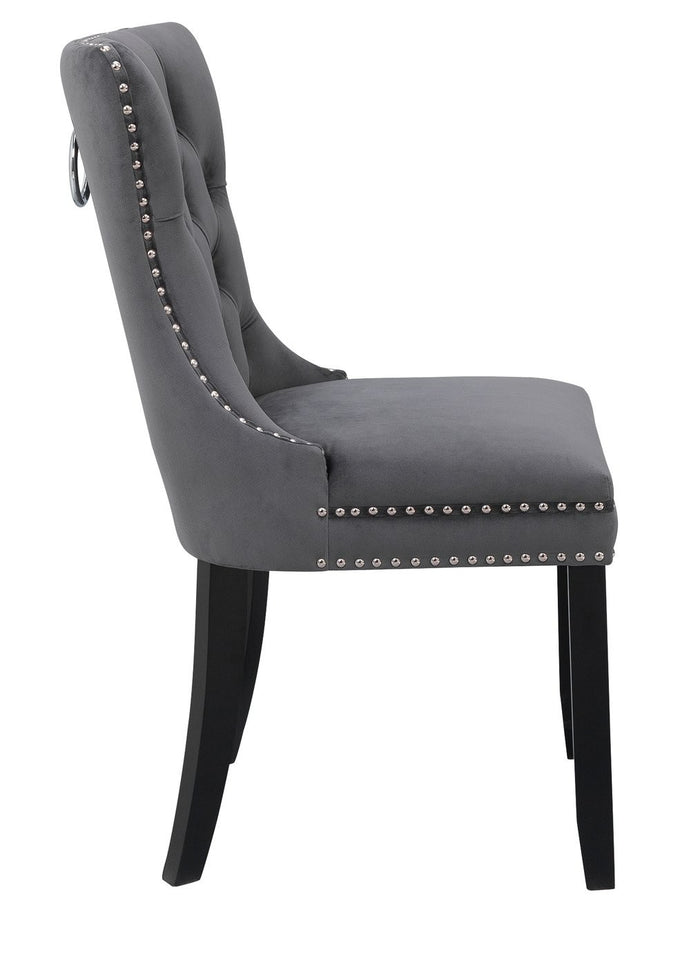 Home Princess Velvet Dining Chair - Charcoal | Comfort Stylish Seating Interior