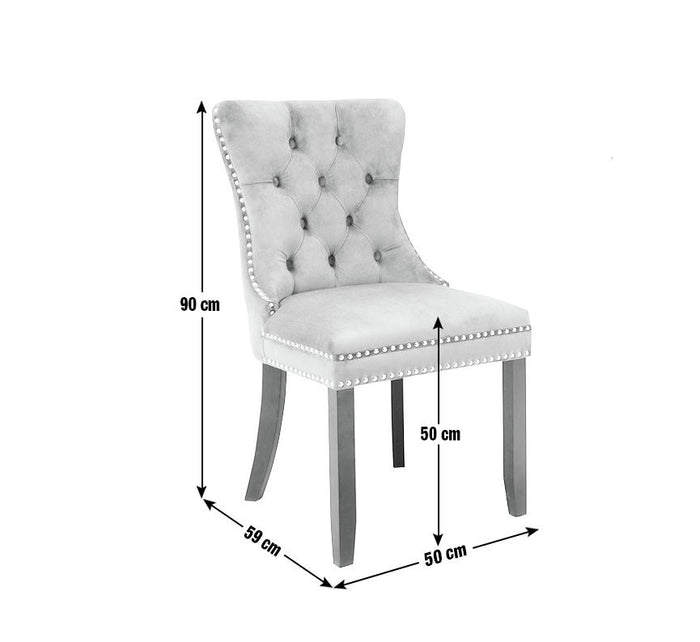 Home Princess Velvet Dining Chair - Charcoal | Comfort Stylish Seating Interior