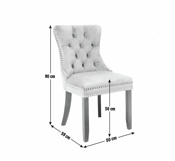 Home Princess Velvet Dining Chair - Taupe | Elegant Mealtime Seating