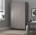 Home Seville 3 Door Wardrobe - Grey Oak Effect | Triple wardrobe