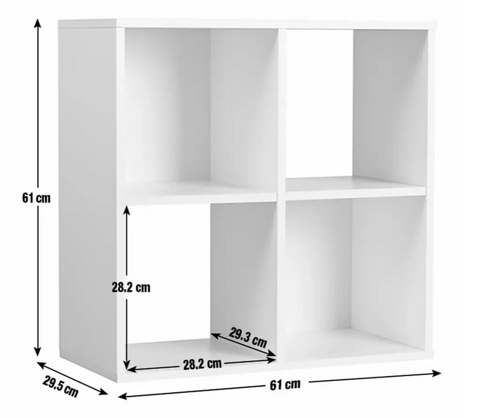 Home Squares 4 Cube Storage Unit Black | Cube Shelving Storage Furniture