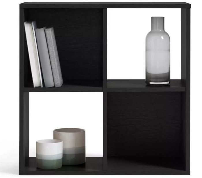 Home Squares 4 Cube Storage Unit Black | Cube Shelving Storage Furniture