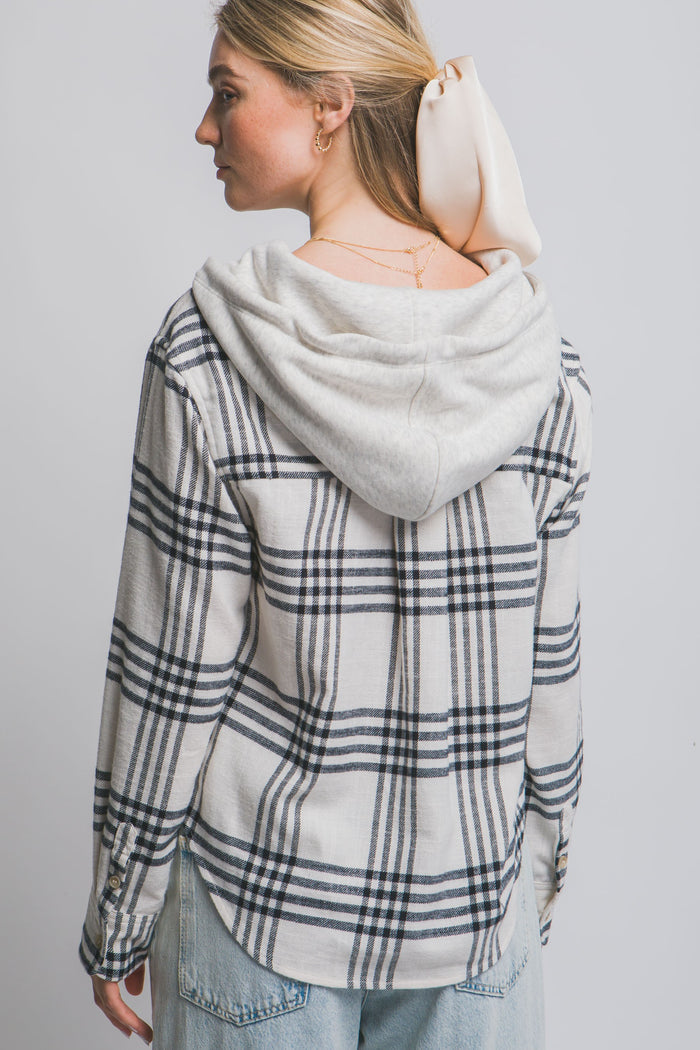 HOODED FLANNEL SHIRT