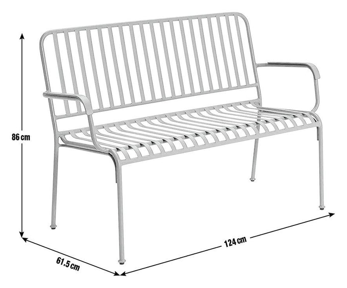Indu 2 Seater Metal Garden Bench - Green (S)