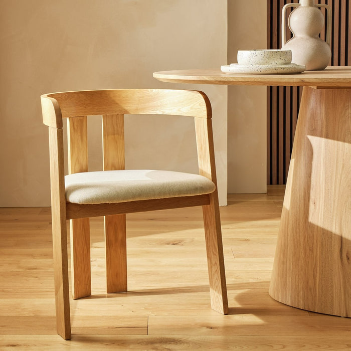 Janie Solid Wood Dining Chair - Oak | Ergonomic Comfortable Sitting Experience