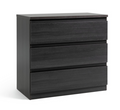 Jenson 3 Drawer Chest - Black Brown (B Grade)