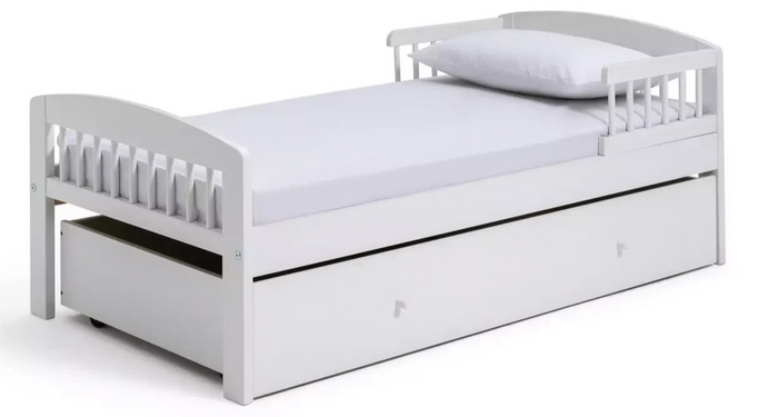 Jesse Toddler Bed With Drawer - White | Children's Bedroom Furniture