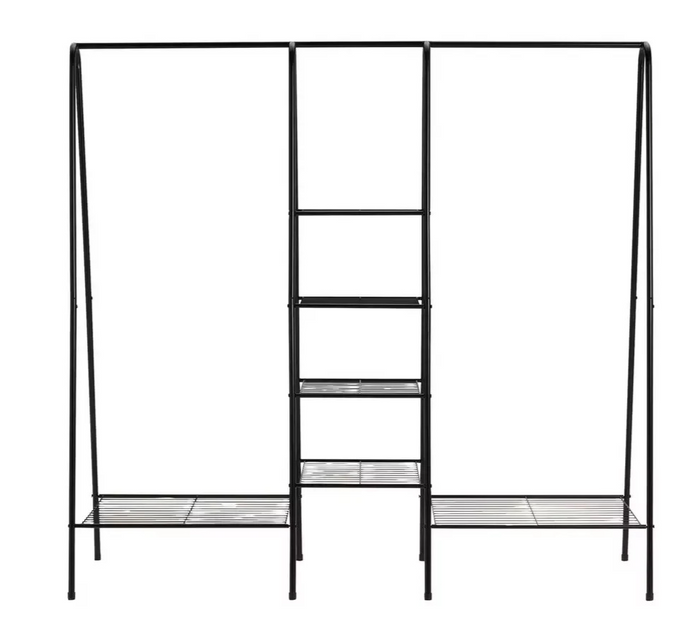 Kevin Triple Clothes Rail Black | Heavy Duty Garment Hanging Rail Clothes Storag