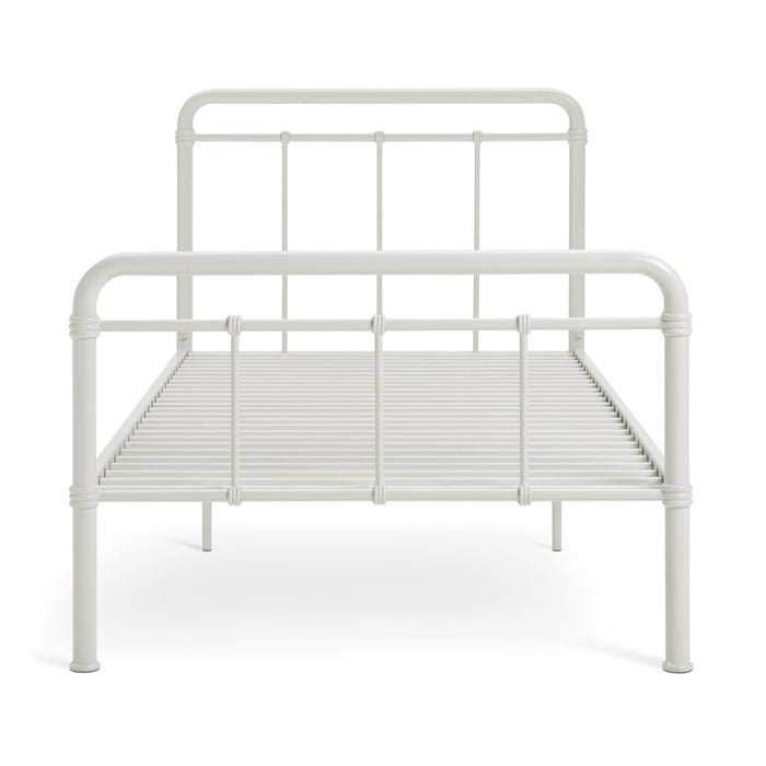 Kids Agnes Metal Single Bed Frame - White | Durable Sleep Support