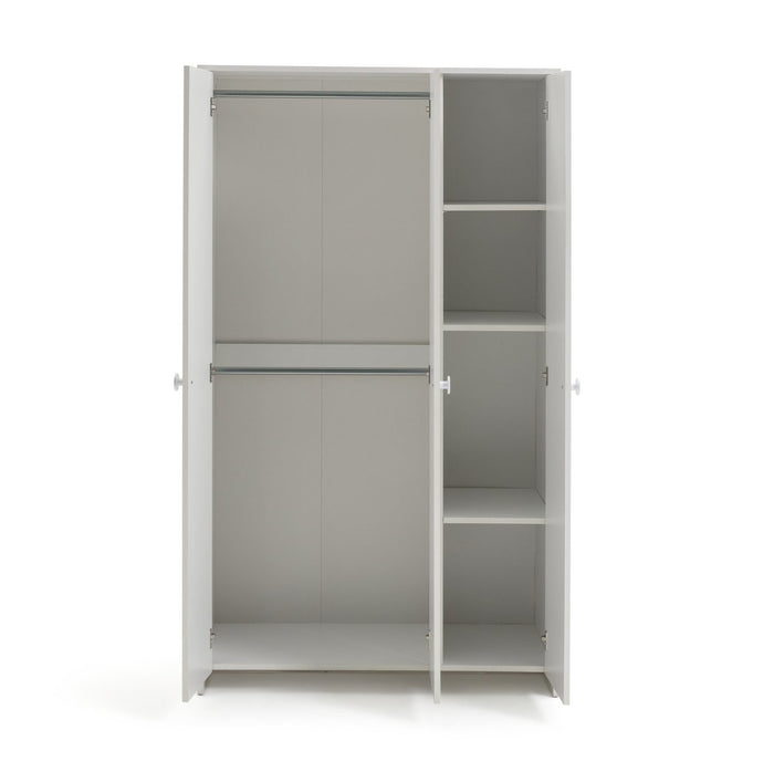 Kids Juno 3 Door Wardrobe - White | Spacious 3 Door Closet in White
