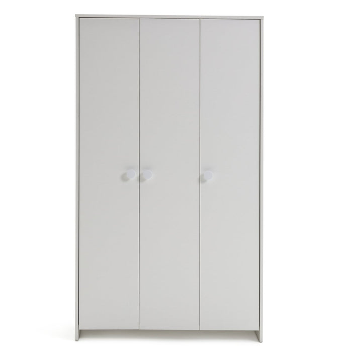Kids Juno 3 Door Wardrobe - White | Spacious 3 Door Closet in White
