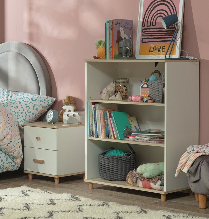 Habitat Kids Melby Deep Bookcase - White & Acacia