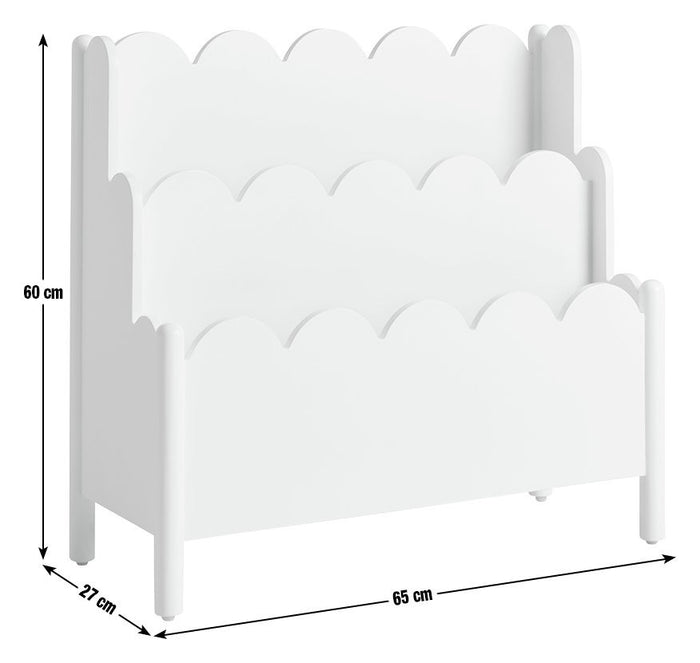 Kids Scalloped Bookcase - White
