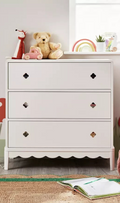Kids Serena 3 Drawer Chest of Drawers - Ivory (B Grade)
