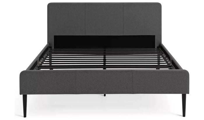 Kristopher Double Fabric Bed Frame Charcoal | Modern Bedroom Furniture Bedstead