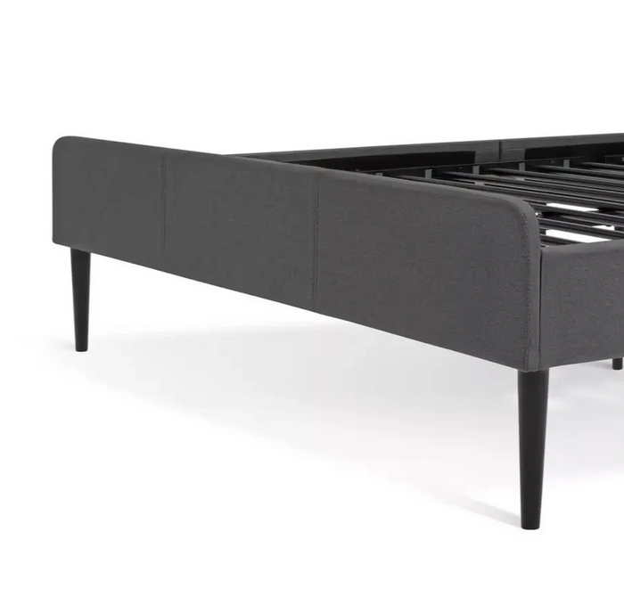 Kristopher Double Fabric Bed Frame Charcoal | Modern Bedroom Furniture Bedstead