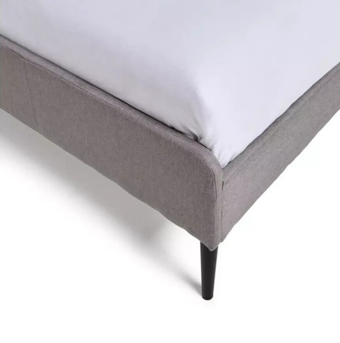 Kristopher Single Fabric Bed Frame - Grey