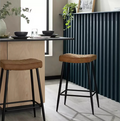 Kysen Faux Leather Counter Bar Stool Tan | Kitchen Breakfast Bar Chair Furniture