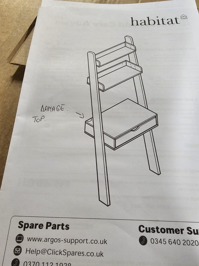 Ladder Office Desk - White ( B Grade )
