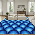 Large 70s Retro Rug 12x9 ft – Midcentury Plush Non-Slip Peacock Eye - 144’’x108’’ - retro rug