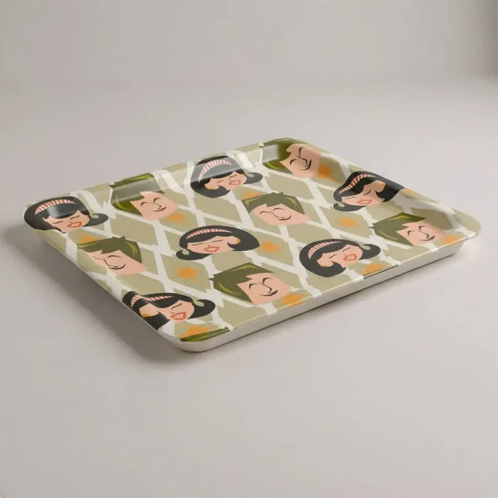Large Atomic Retro 60s Serving Tray – Midcentury Dinner Lap Tray - Groß (43 x 33 cm) - Trays