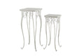 LARGE TRADITIONAL WHITE WOOD AND METAL TRICYCLE PLANT STANDS