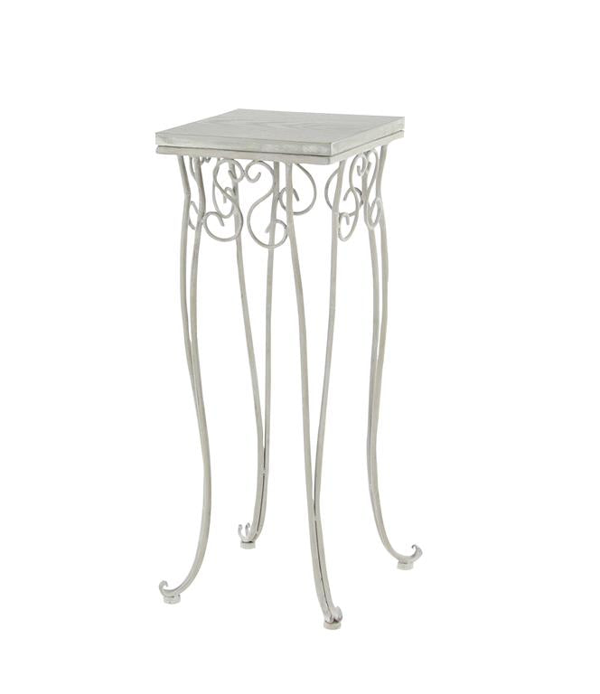LARGE TRADITIONAL WHITE WOOD AND METAL TRICYCLE PLANT STANDS