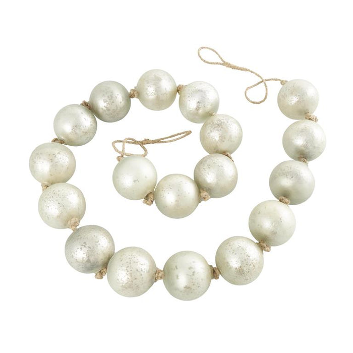 lass Handmade Round Extra Long Frosted Orb Beaded Garland with Tassel with Knotted Jute Rope