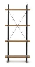 Loft Living Tall Steel Bookcase - Oak | Industrial Interior Style