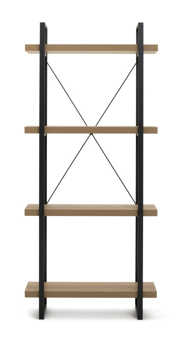Loft Living Tall Steel Bookcase - Oak | Industrial Interior Style