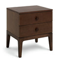 Loxley 2 Drawer Bedside Table - Walnut | Compact Bedroom Solution