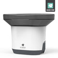 La Crosse Technology alert and montioring system rain gague sensor with wide dark gray collection funnel and a white base