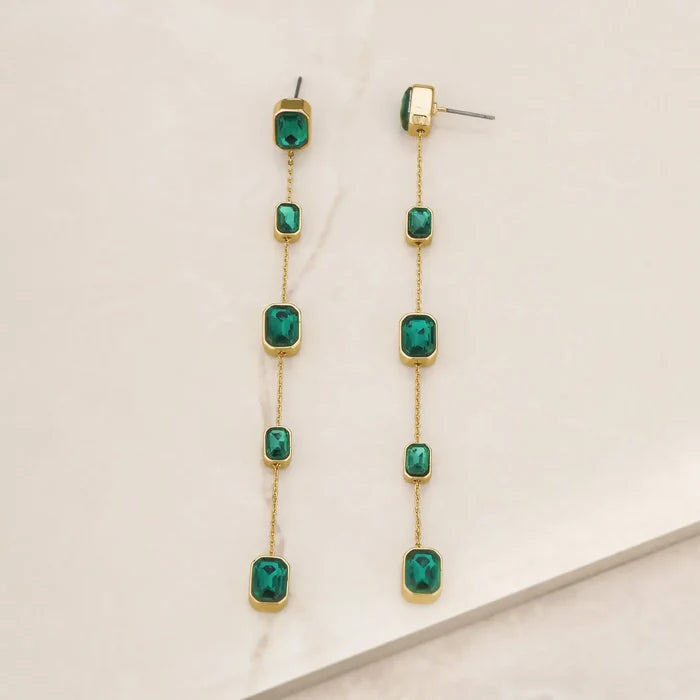 Iconic Crystal Dangle Earrings Green