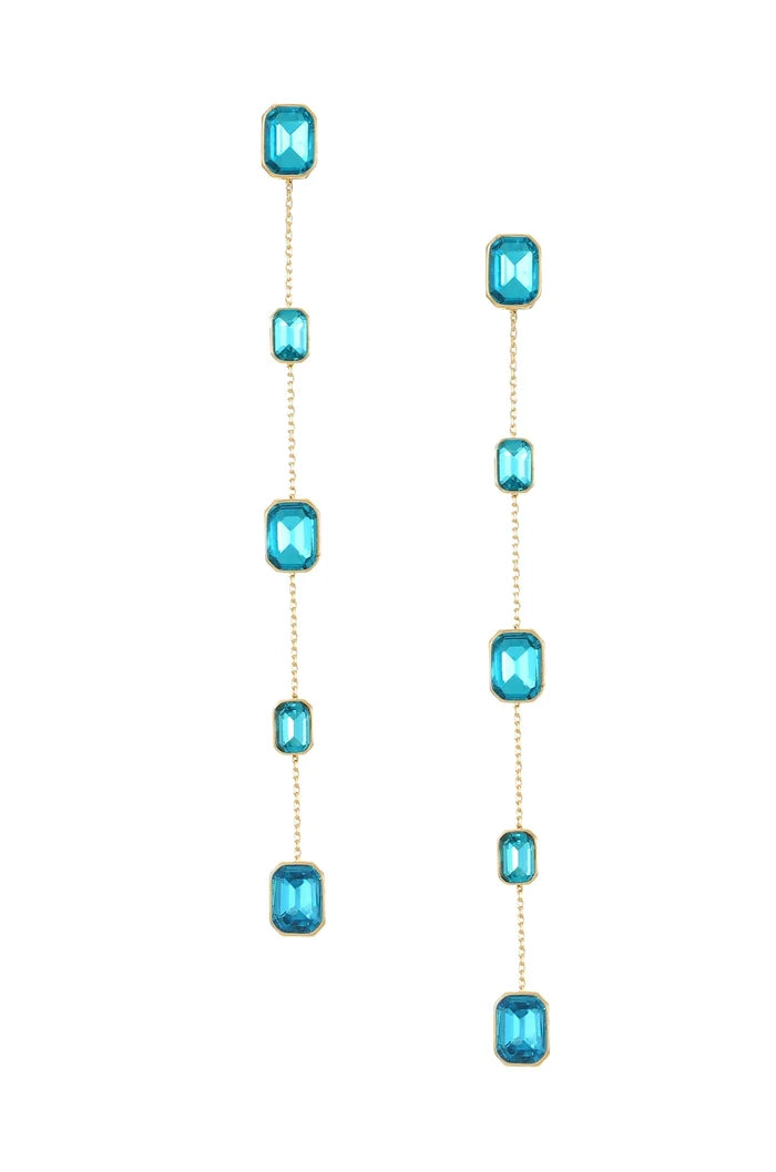 Iconic Crystal Dangle Earrings Aqua