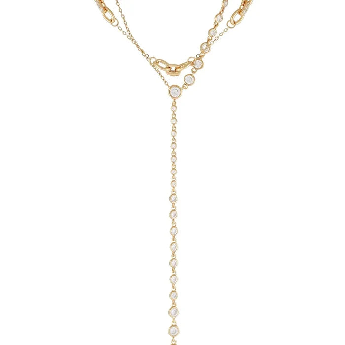 18K Asymmetrical Crystals Lariat