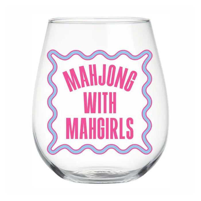 Mahjong Stemless Wine Glass