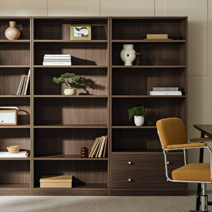 Maine Deep Bookcase - Walnut | Modern Durable Interior Tall Books Organizer