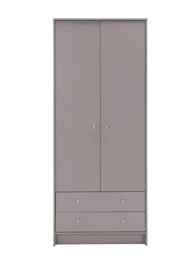 Malibu 2 Door 2 Drawer Wardrobe - Grey (B Grade)