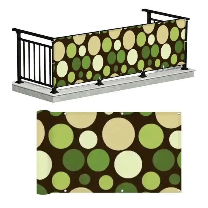 Mid-Century Outdoor Privacy Screen – Retro Bubbles Balcony Cover - Retro Privacy Screen