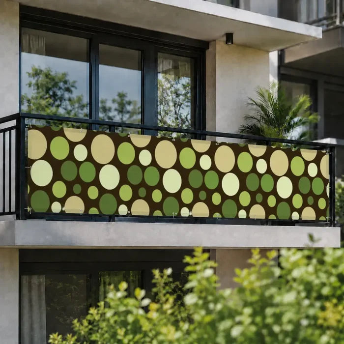 Mid-Century Outdoor Privacy Screen – Retro Bubbles Balcony Cover - Retro Privacy Screen