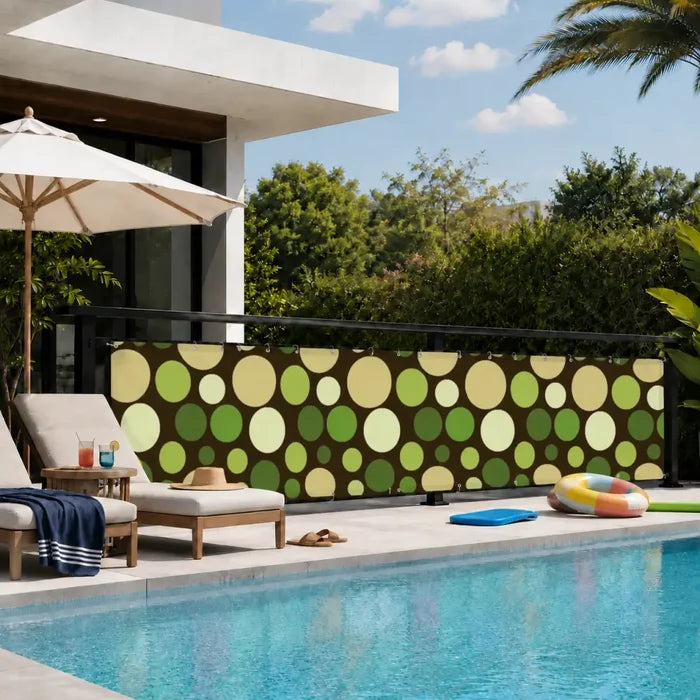 Mid-Century Outdoor Privacy Screen – Retro Bubbles Balcony Cover - Retro Privacy Screen