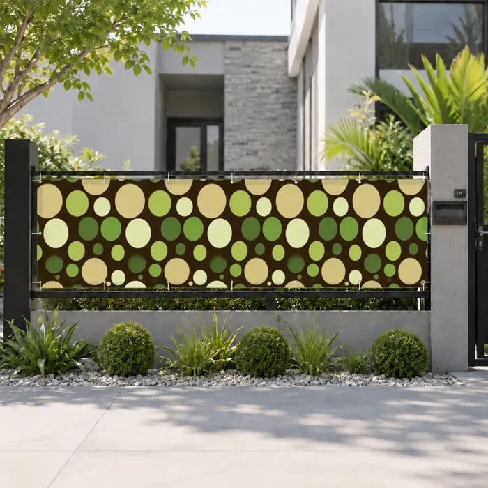 Mid-Century Outdoor Privacy Screen – Retro Bubbles Balcony Cover - Retro Privacy Screen