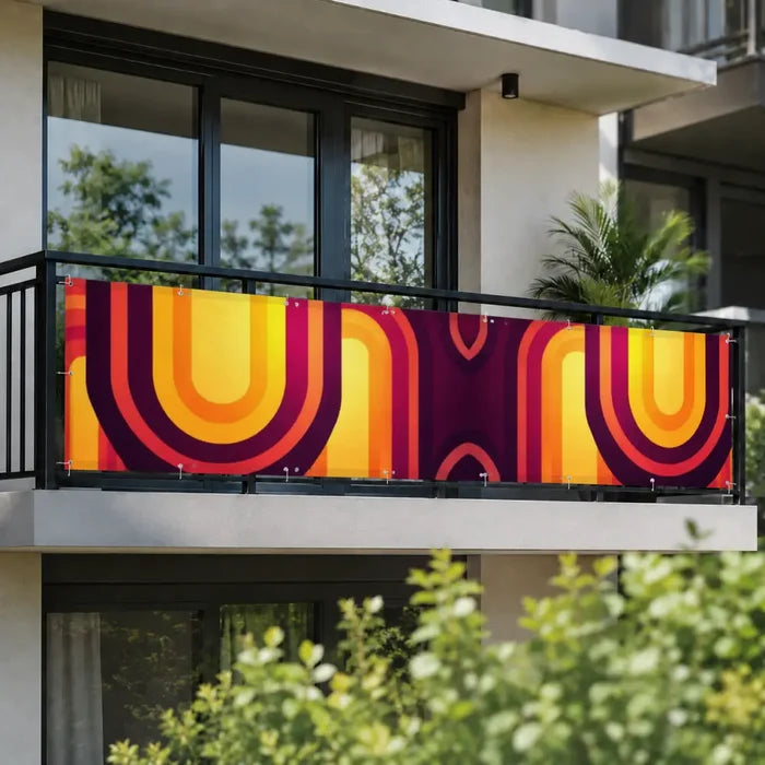 Mid-Century Outdoor Privacy Screen – Waterproof Balcony Cover - Retro Privacy Screen