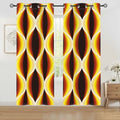 Midcentury 70s Retro Blackout Curtains: Bold Vibrant Honeycomb Pattern - 50’’x84’’x2pcs - retro curtains