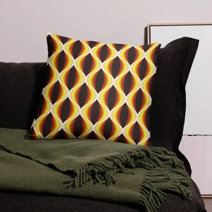 Midcentury 70s Retro Blackout Curtains: Bold Vibrant Honeycomb Pattern - retro curtains