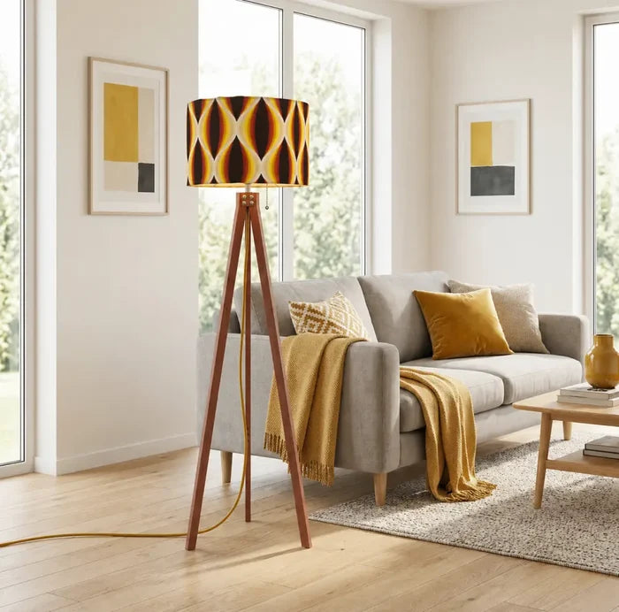 Midcentury 70s Retro Blackout Curtains: Bold Vibrant Honeycomb Pattern - retro curtains
