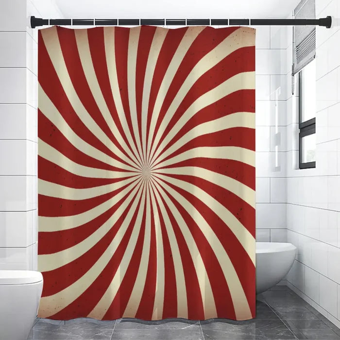 Midcentury 70s Shower Curtain – Retro Sunburst Design in 4 Sizes - retro bathroom